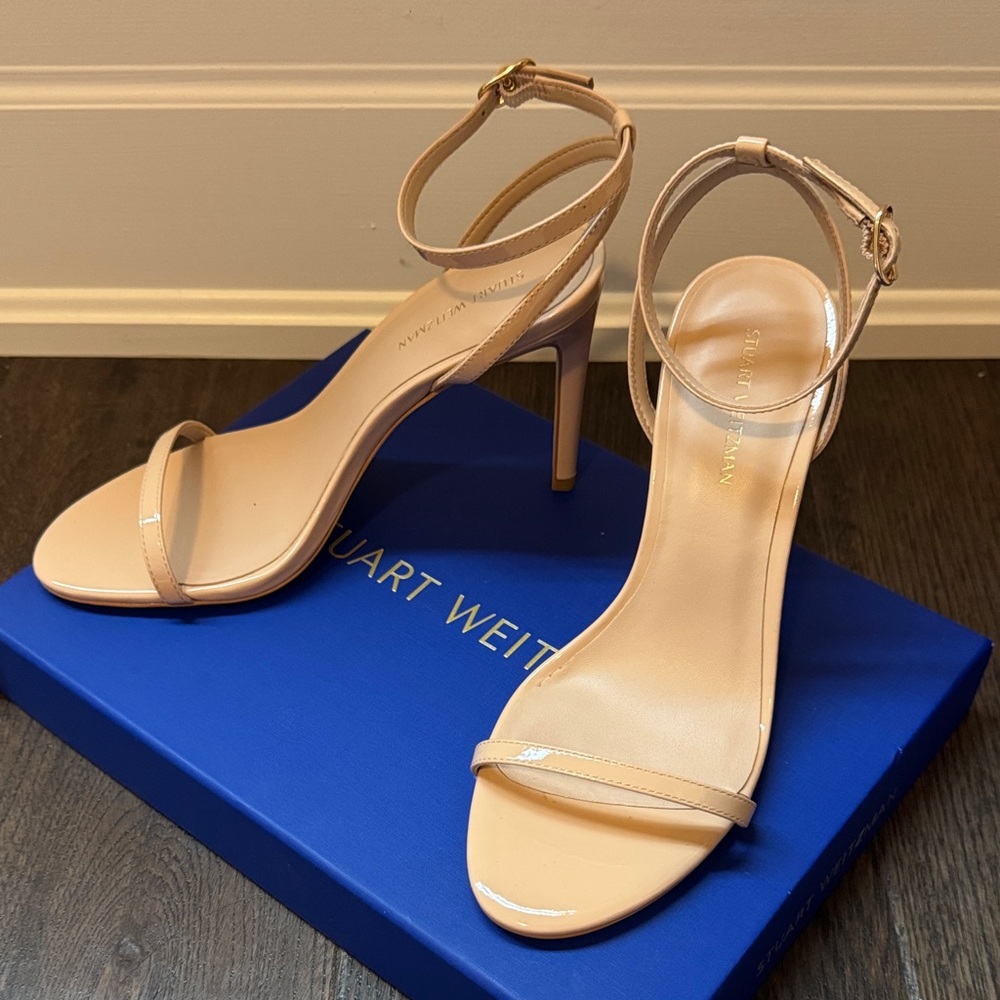 Stuart Weitzman Beige Strappy Heels